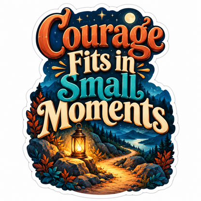Night Lantern Path and Courage Quote Vinyl Decal Stickers