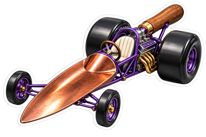 Copper Garden Trowel Purple Race Car Art Vinyl Decal Stickers