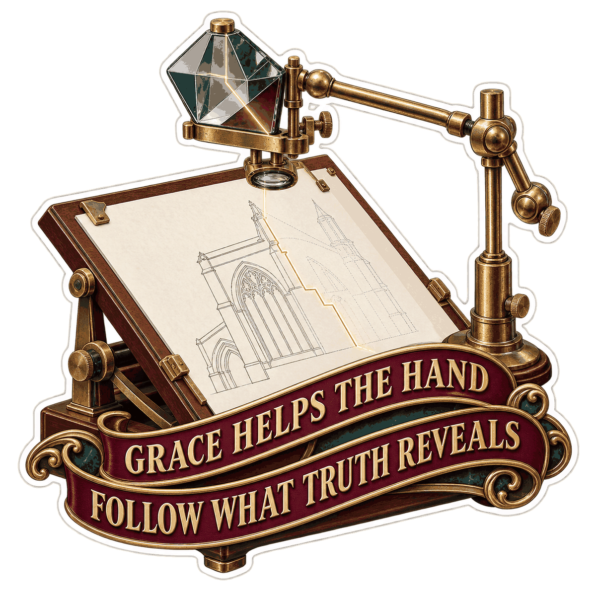 Drafting Prism Grace Quote Art Vinyl Decal Stickers
