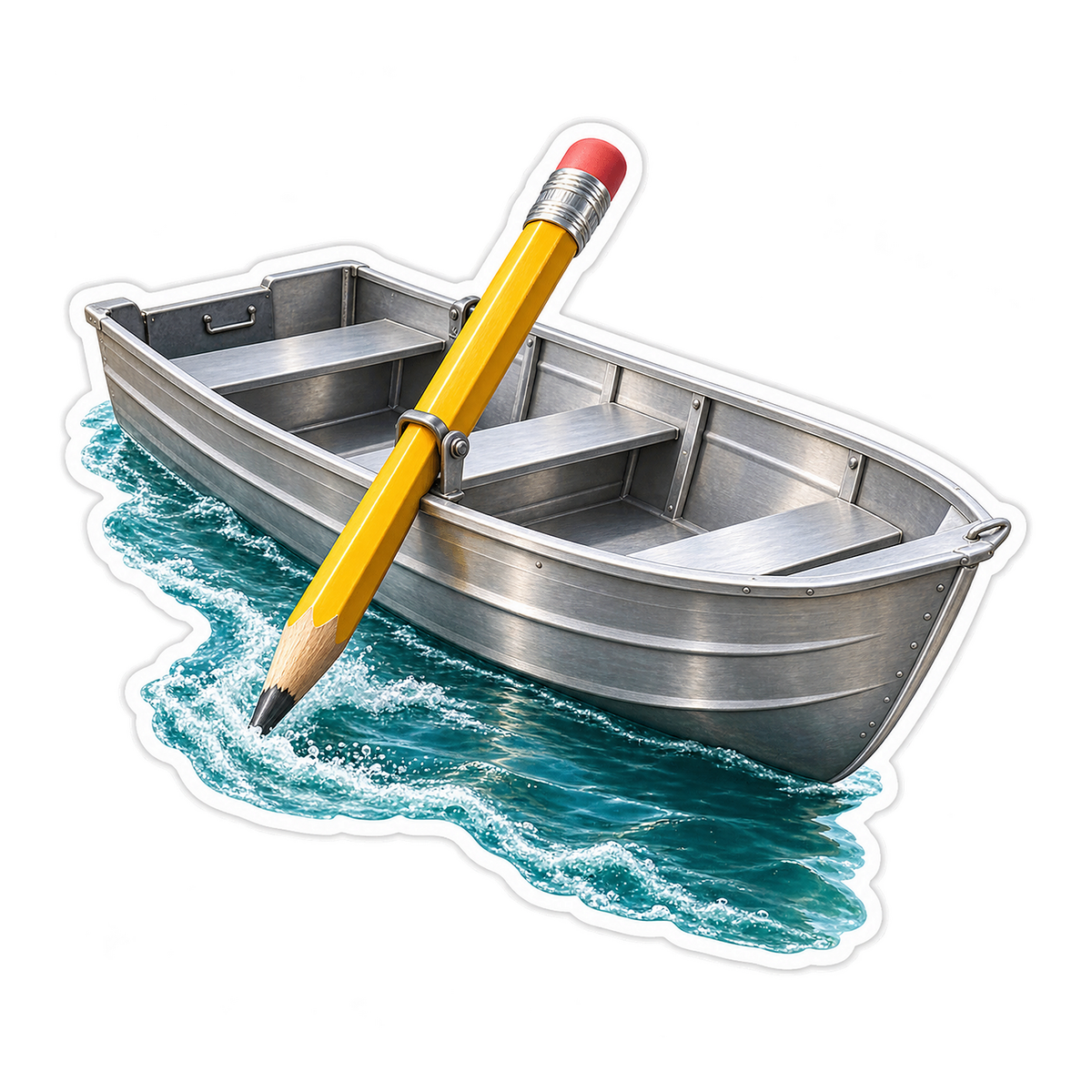 Pencil Oar Rowboat Art Vinyl Decal Stickers