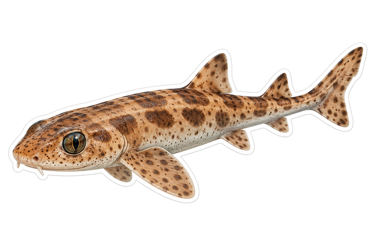 Tan Spotted Rounded Head Small Shark Art Vinyl Decal Stickers