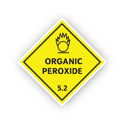 Yellow Organic Peroxide Flame 5.2 Diamond Vinyl Decal Stickers