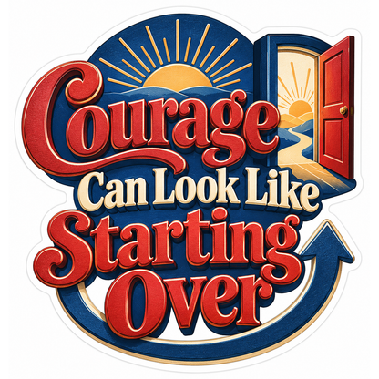 Courage Can Look Like Starting Over Quote Vinyl Decal Stickers