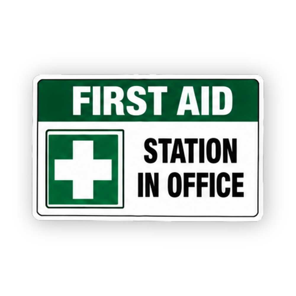 Green Plus Square Office Station Panel Vinyl Decal Stickers