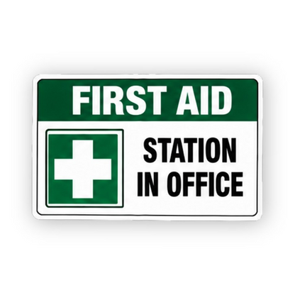 Green Plus Square Office Station Panel Vinyl Decal Stickers