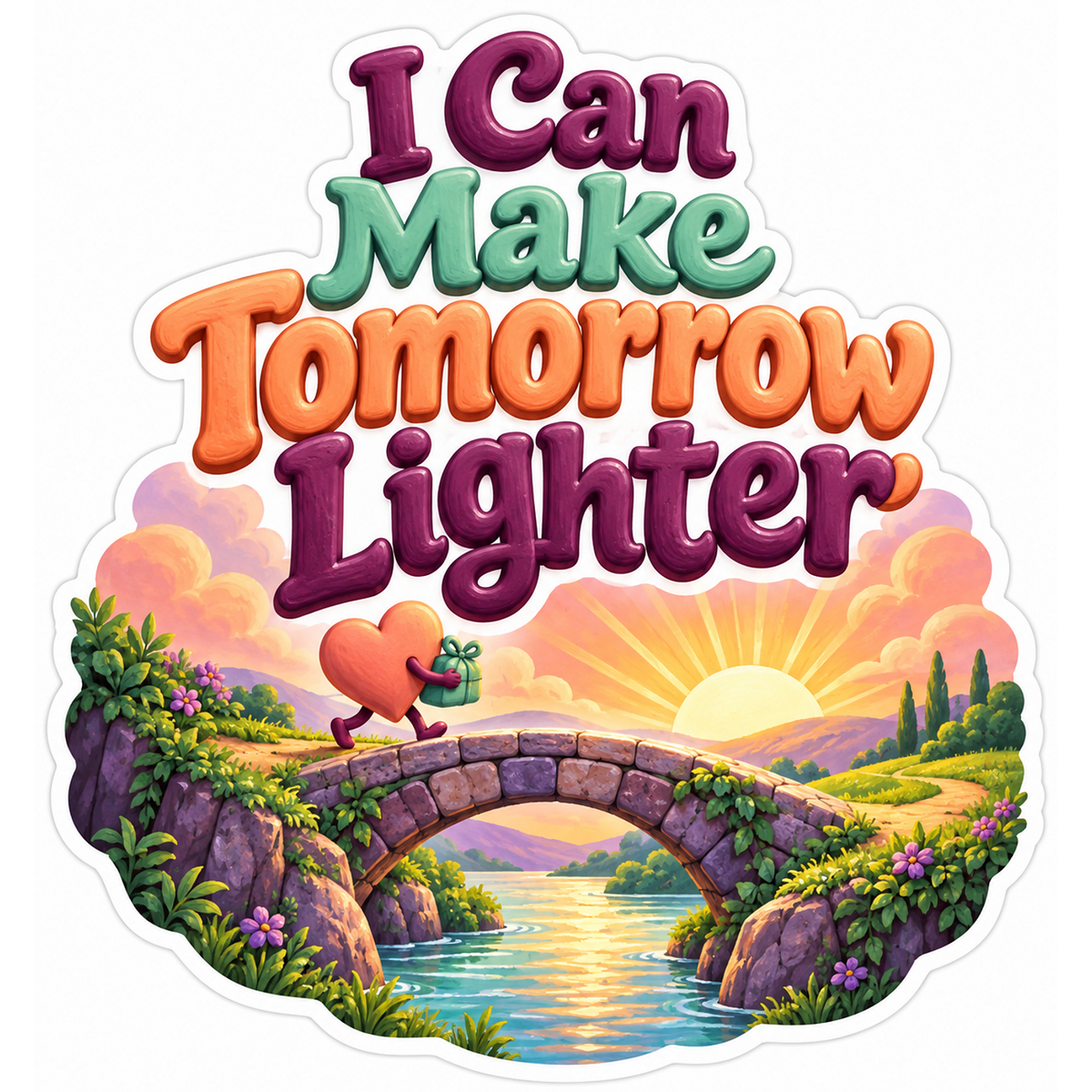 I Can Make Tomorrow Lighter Bridge Quote Art Vinyl Decal Stickers