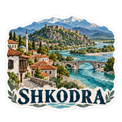 Shkodra River Fortress Travel Art Vinyl Decal Stickers