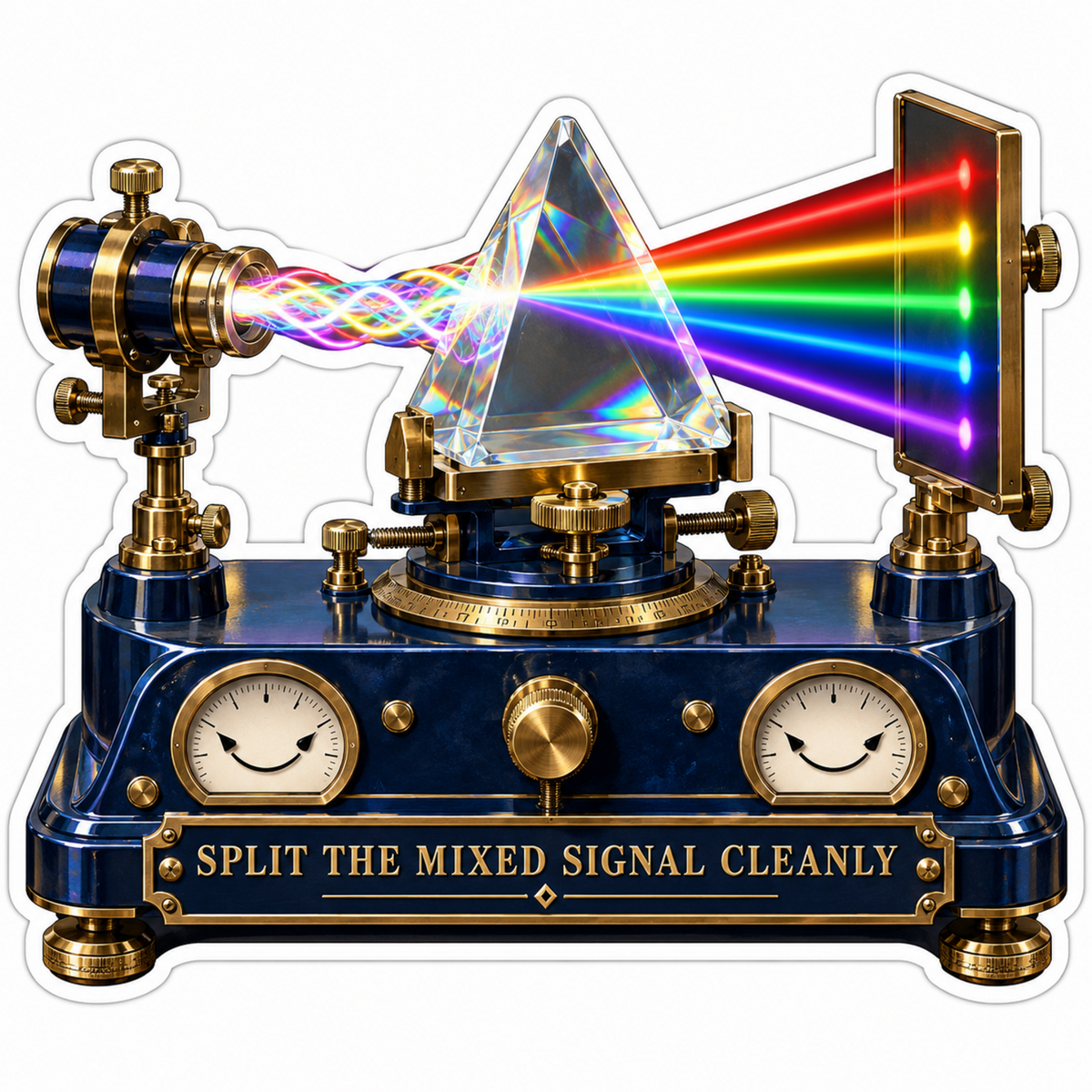 Rainbow Prism in Brass Machine Art Vinyl Decal Stickers