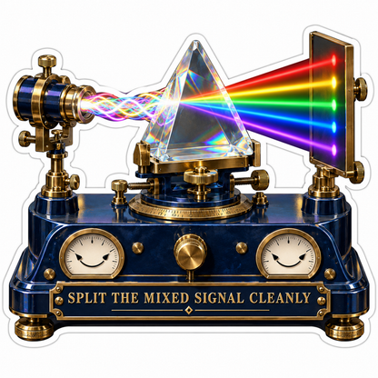 Rainbow Prism in Brass Machine Art Vinyl Decal Stickers