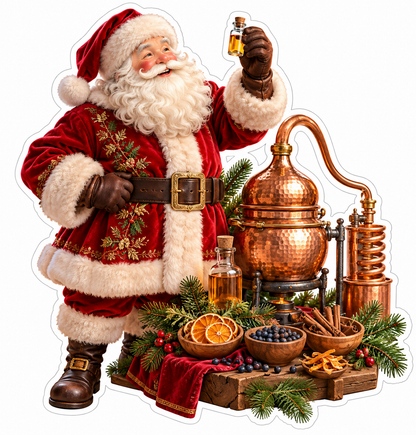 Santa Tiny Amber Bottle Copper Kettle Vinyl Decal Stickers
