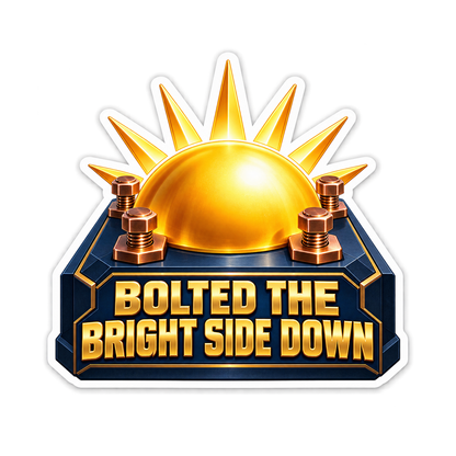 Golden Sun Bolted to a Blue Base Vinyl Decal Stickers