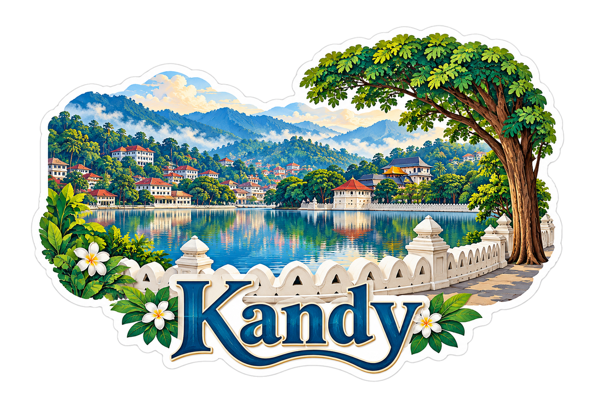 Kandy Lake and Misty Hills Art Vinyl Decal Stickers