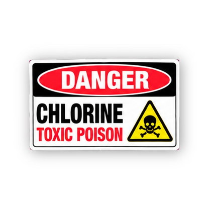 Black Danger Chlorine Red Text Skull Panel Vinyl Decal Stickers