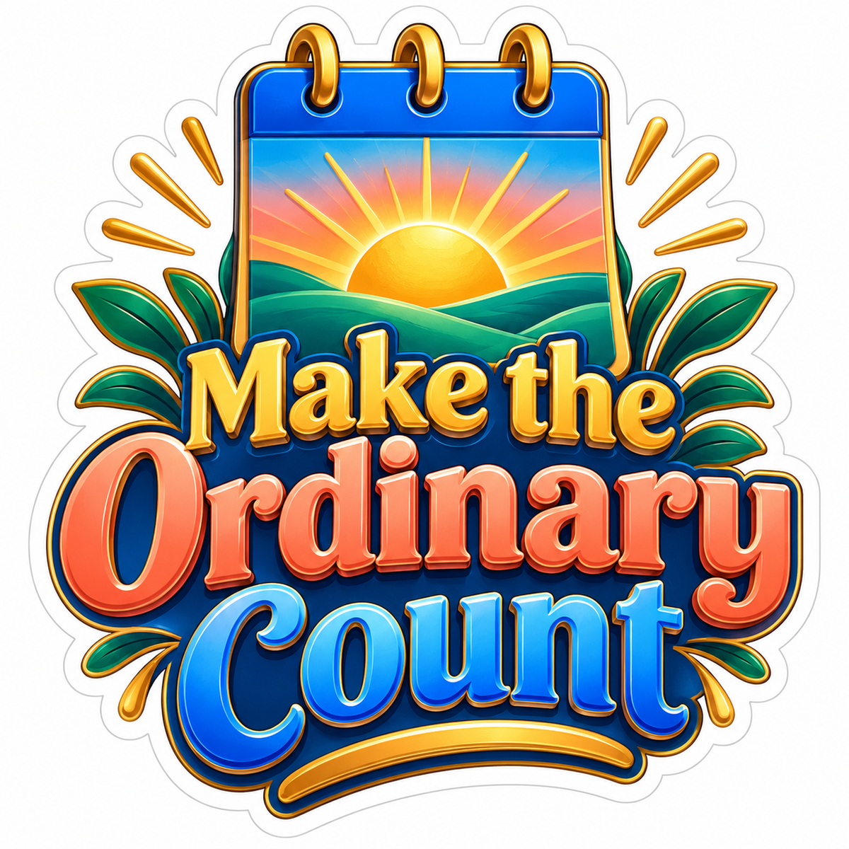 Sunrise Calendar Ordinary Count Quote Art Vinyl Decal Stickers
