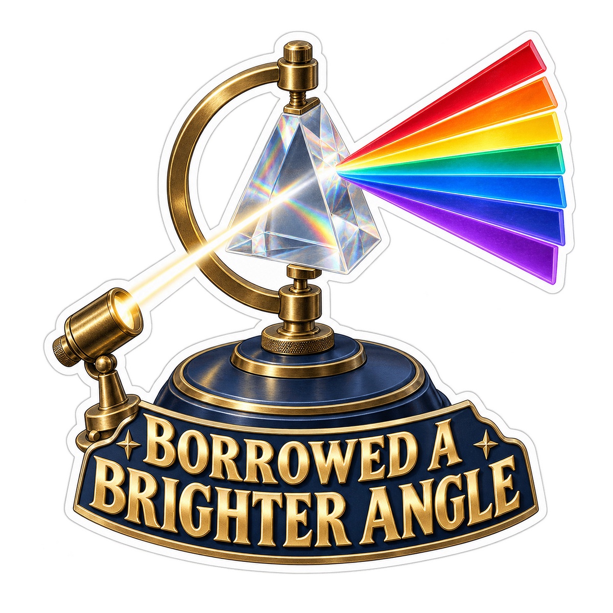 Rainbow Prism Brighter Angle Art Vinyl Decal Stickers