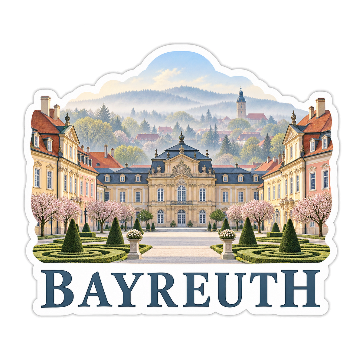Bayreuth Palace and Spring Gardens Vinyl Decal Stickers
