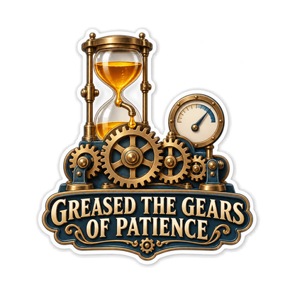 Hourglass Gold Gears and Dial Art Vinyl Decal Stickers