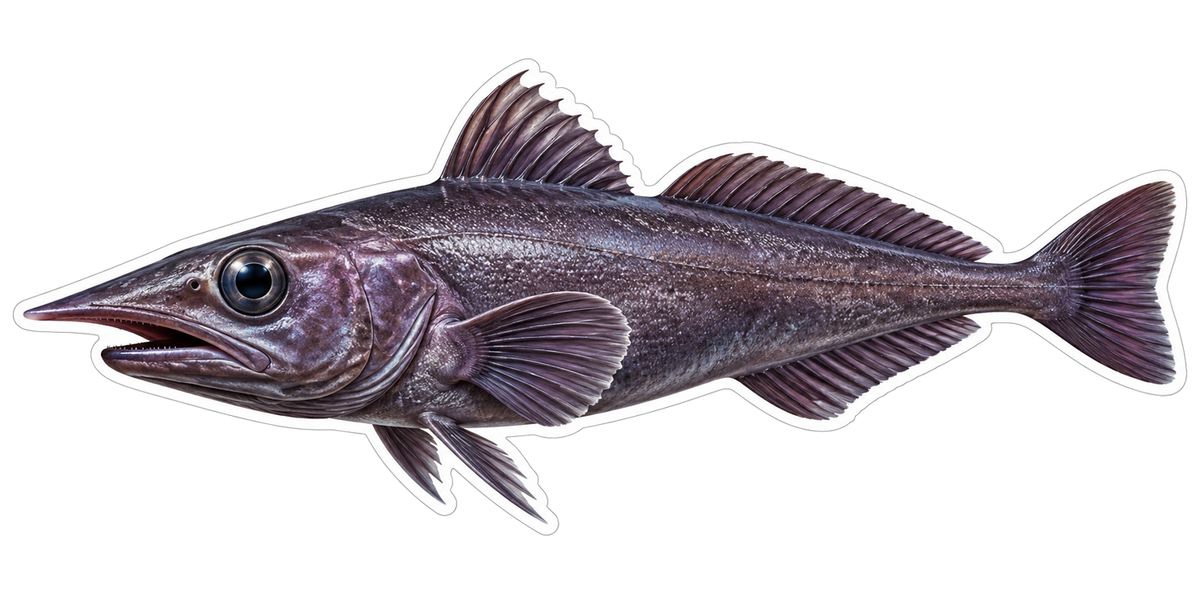Dark Violet Cod with Pointed Snout Vinyl Decal Stickers