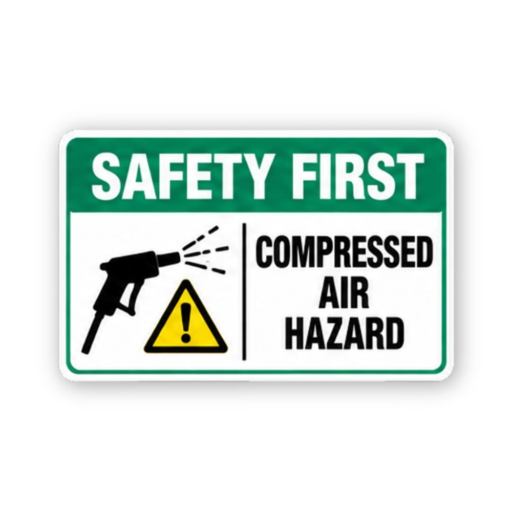 Green Compressed Air Nozzle Panel Vinyl Decal Stickers