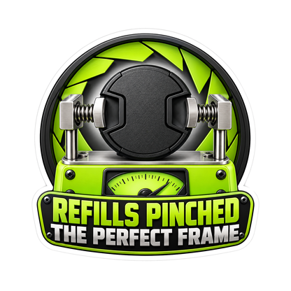Black Camera Lens Cap in Green Gauge Art Vinyl Decal Stickers
