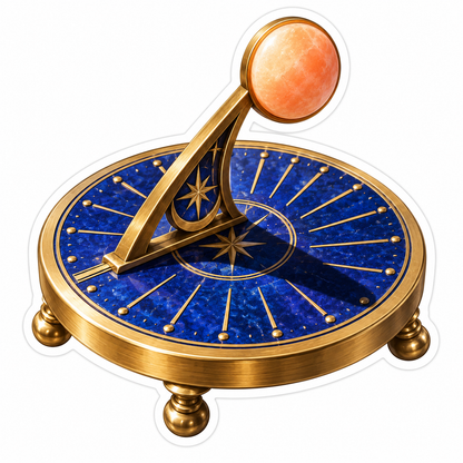 Blue Star Dial with Golden Sundial Arm Vinyl Decal Stickers