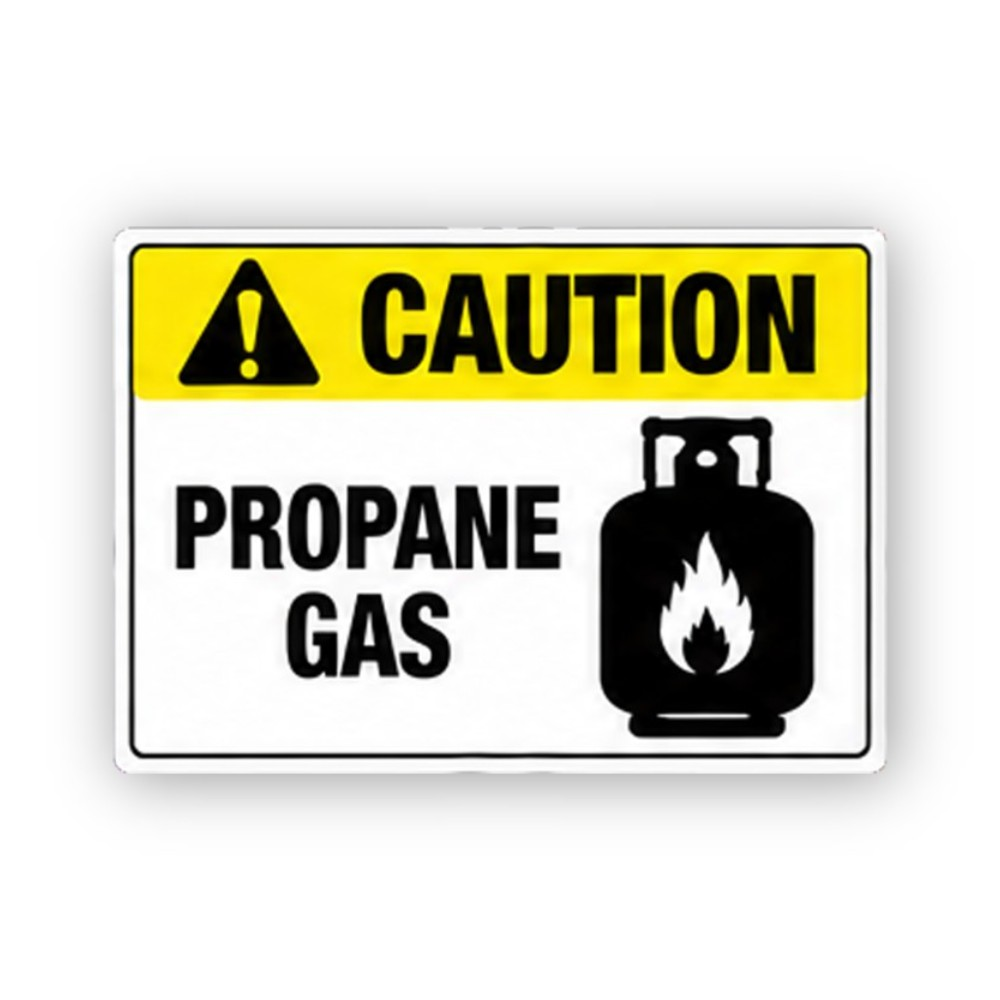 Yellow Propane Gas Flame Cylinder Panel Vinyl Decal Stickers