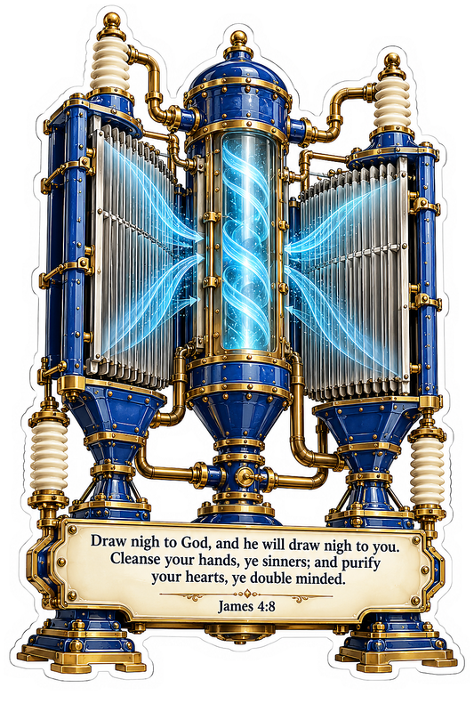 Blue Electric Dust Collector Faith Verse Vinyl Decal Stickers