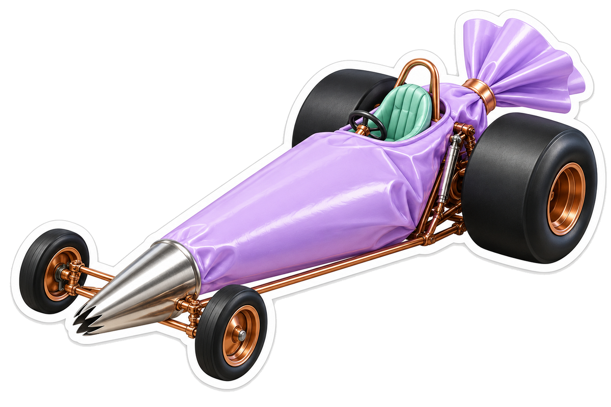 Lavender Pastry Bag Race Car Art Vinyl Decal Stickers