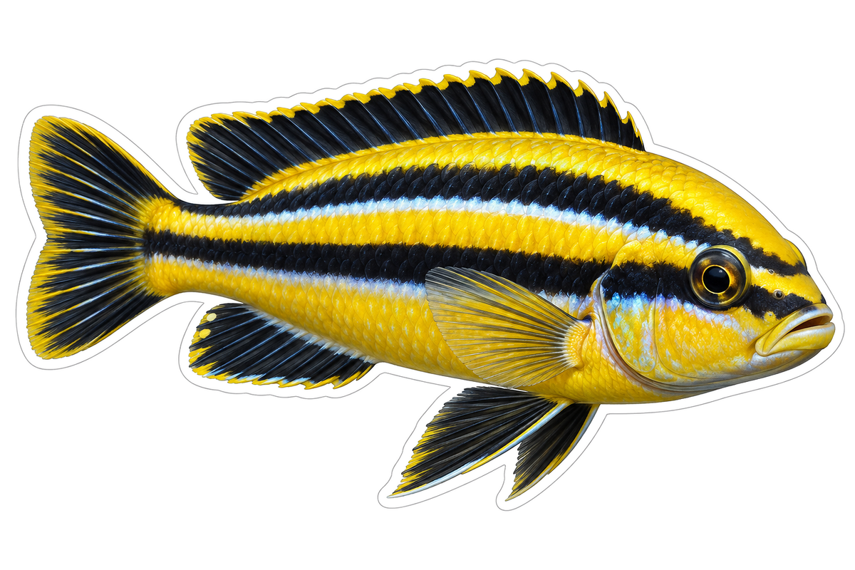 Auratus Cichlid Art Vinyl Decal Stickers