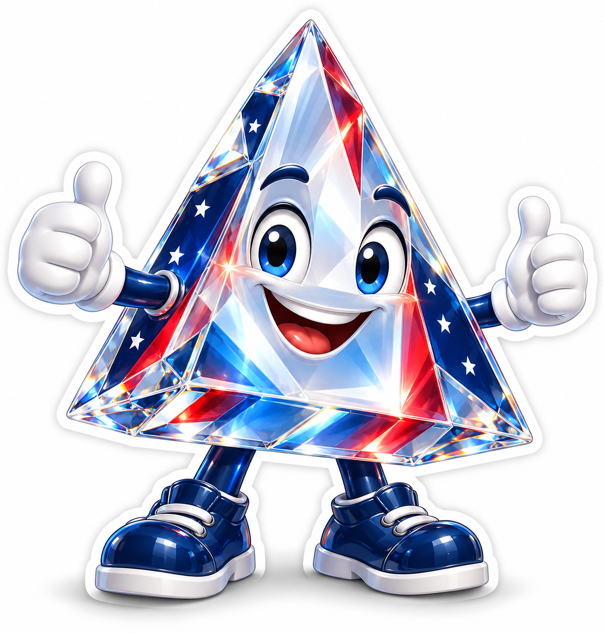 Patriotic Clear Prism Character Art Vinyl Decal Stickers