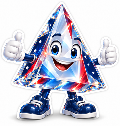 Patriotic Clear Prism Character Art Vinyl Decal Stickers