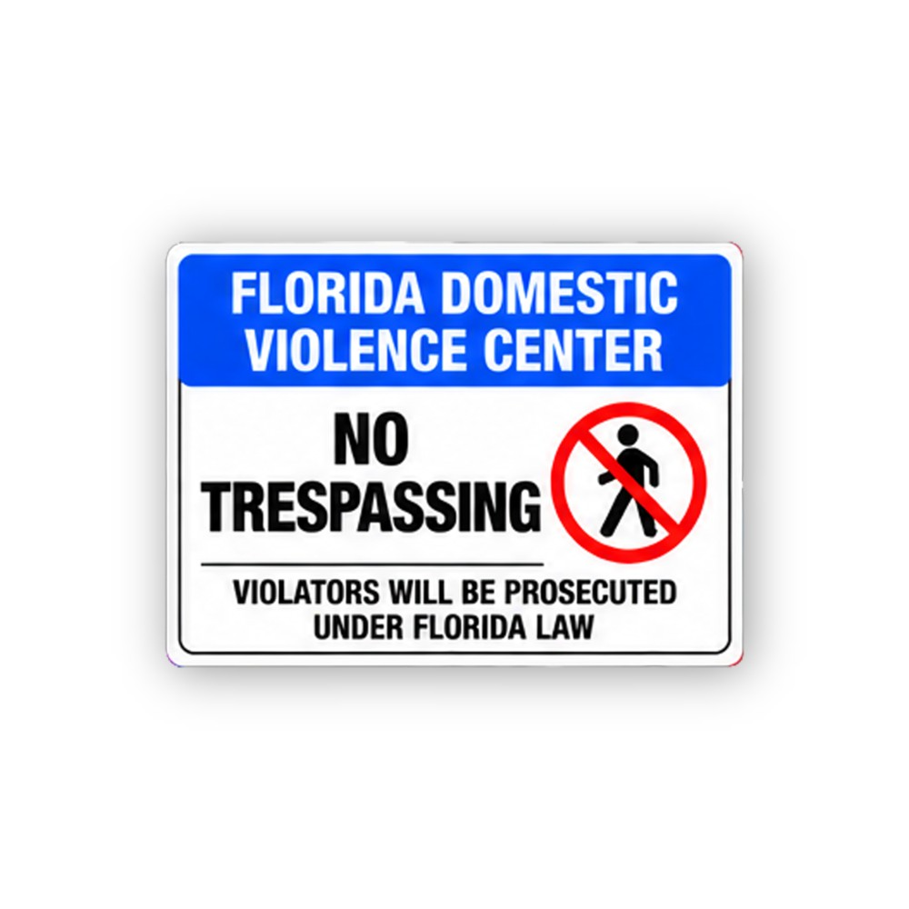 Blue Florida No Trespassing Walking Figure Panel Vinyl Decal Stickers