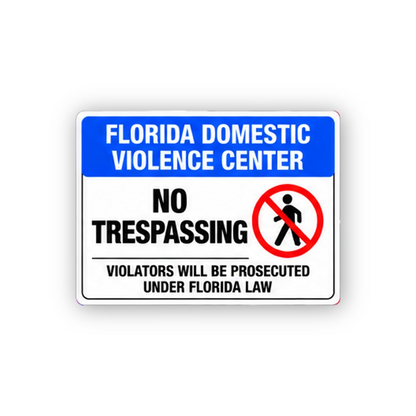 Blue Florida No Trespassing Walking Figure Panel Vinyl Decal Stickers