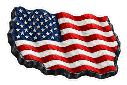American Flag Dark Faceted Ripple Art Vinyl Decal Stickers