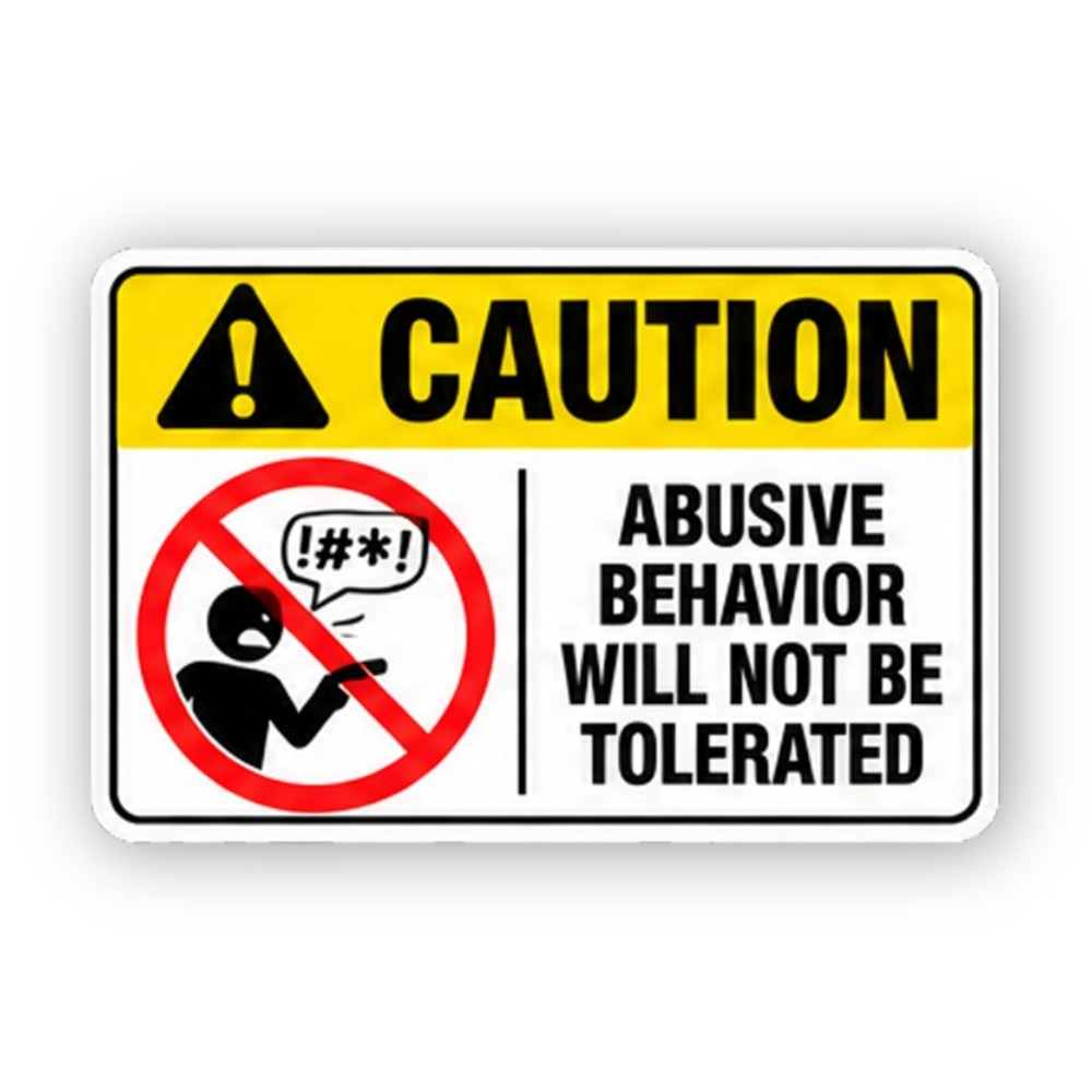 Yellow Caution Crossed Shouting Figure Panel Vinyl Decal Stickers