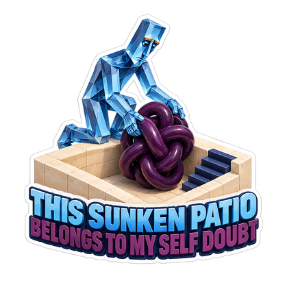 Blue Figure Purple Knot Sunken Patio Art Vinyl Decal Stickers