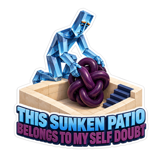 Blue Figure Purple Knot Sunken Patio Art Vinyl Decal Stickers
