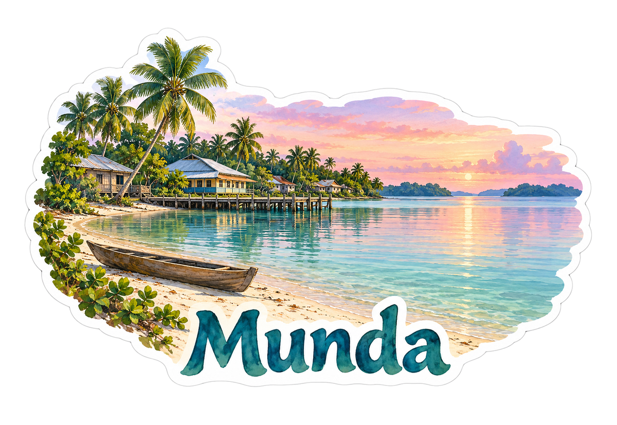 Munda Palm Lagoon at Dawn Art Vinyl Decal Stickers