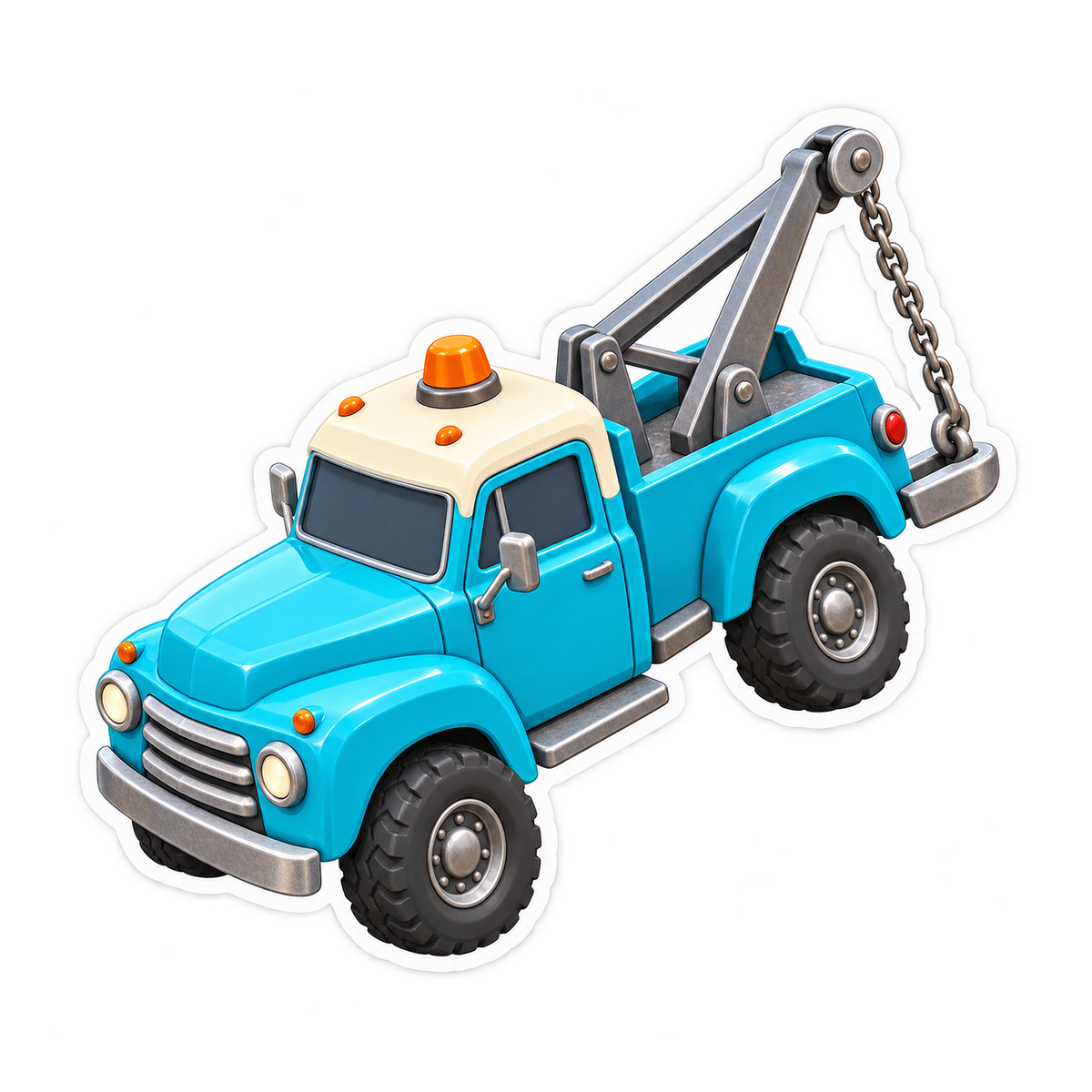 Blue Tow Truck Lifting Its Rear Art Vinyl Decal Stickers