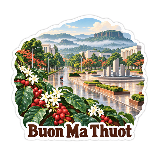 Buon Ma Thuot Coffee Boulevard Art Vinyl Decal Stickers