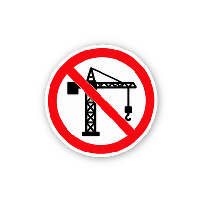 Red Crossed Tower Crane Hook Circle Vinyl Decal Stickers