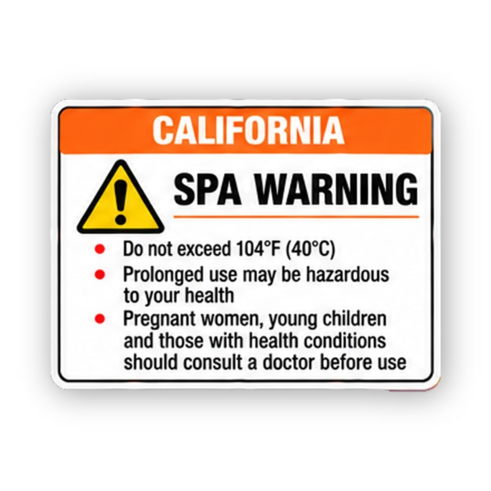 Orange California Spa Text Rectangle Vinyl Decal Stickers