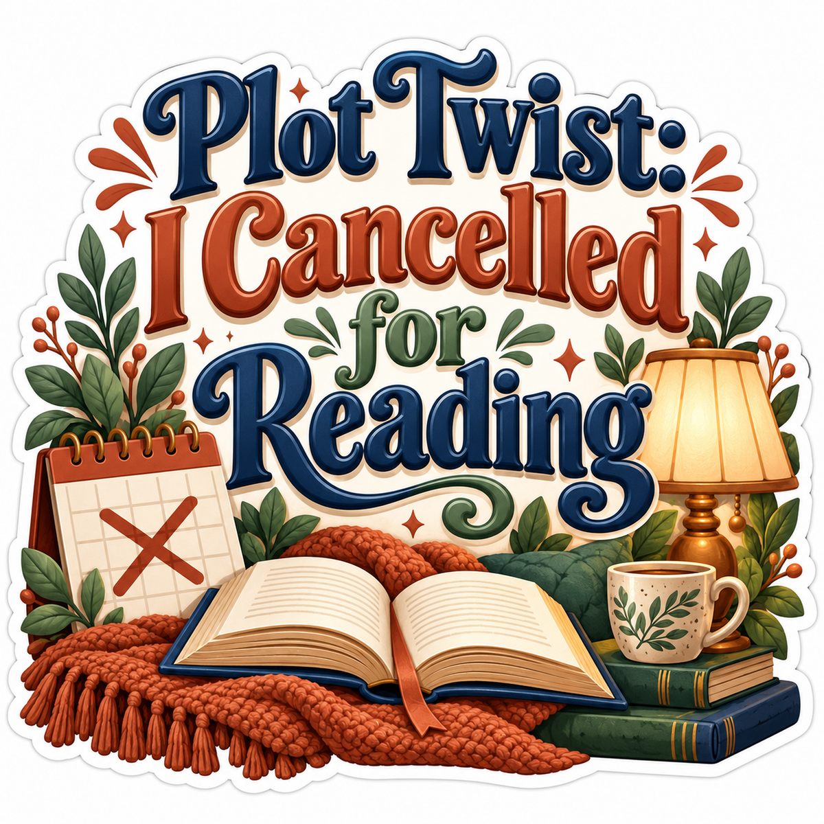 Plot Twist Cancelled for Reading Book Art Vinyl Decal Stickers