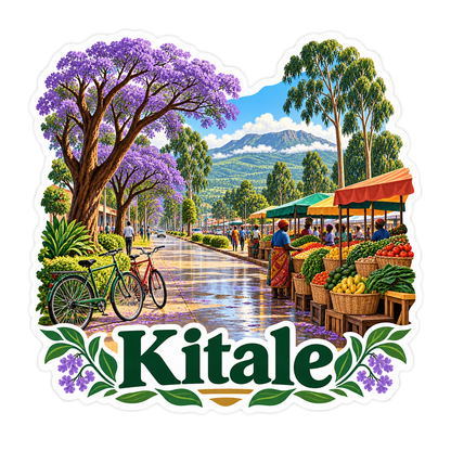 Kitale Market Purple Flower Trees Art Vinyl Decal Stickers