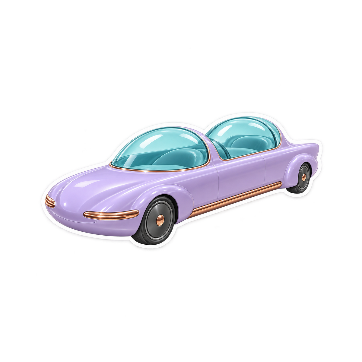 Lilac Twin Bubble Limousine Art Vinyl Decal Stickers