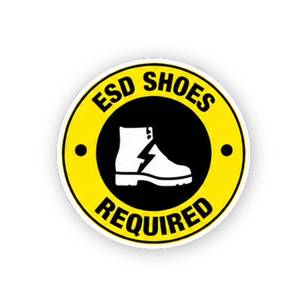 Yellow ESD Shoes Lightning Boot Circle Vinyl Decal Stickers