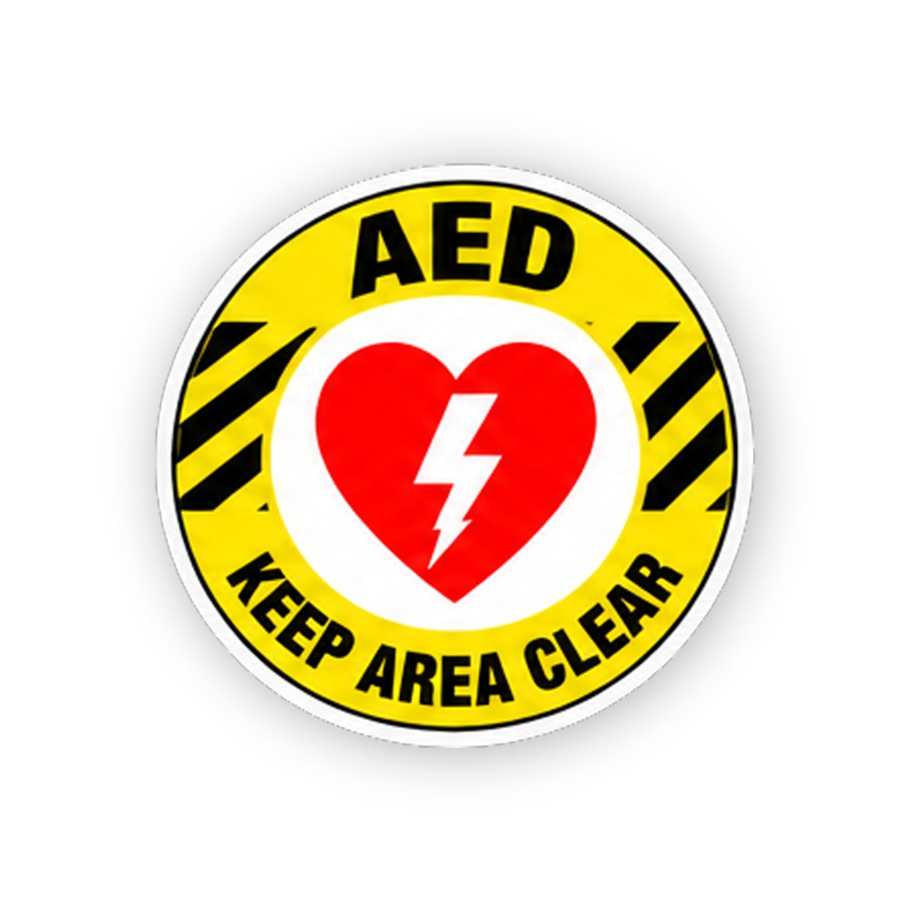 Yellow Striped Ring Red Heart Lightning Circle Vinyl Decal Stickers