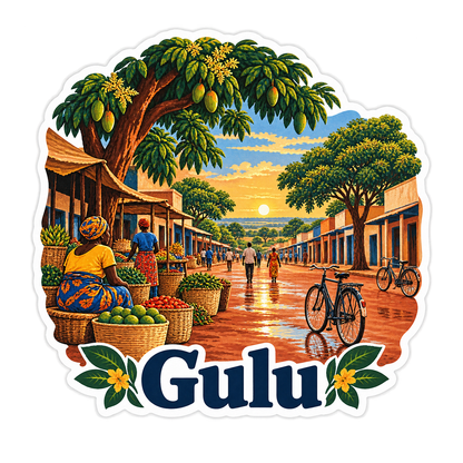 Gulu Fruit Market and Green Trees Vinyl Decal Stickers