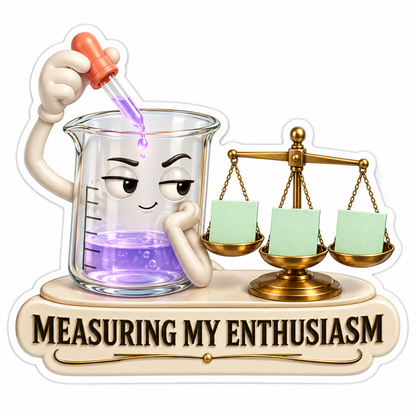 Glass Beaker beside Three Pan Balance Art Vinyl Decal Stickers