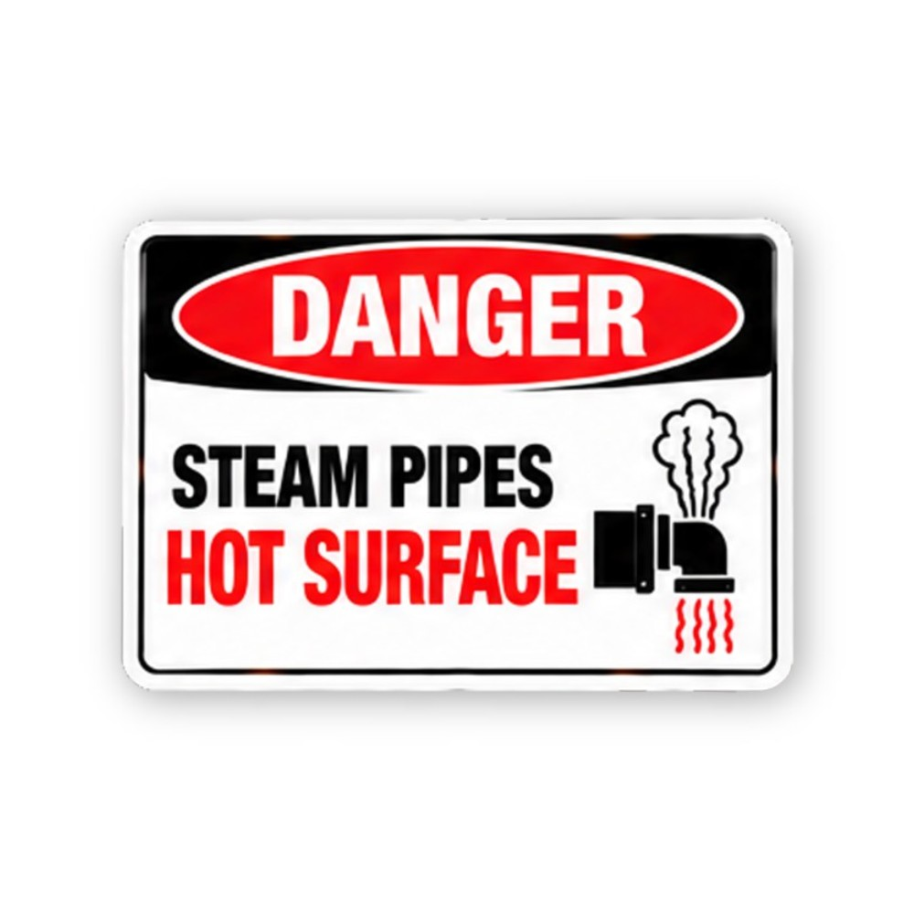 Red Steam Pipes Elbow Pipe Panel Vinyl Decal Stickers